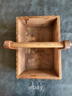 Carved Wooden Basket Folk Art Abriès Queyras Hautes-Alpes France 30 cm