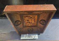 Carved Wooden Frame, Bas-Relief Wooden Plaque, Linden Wood, Religious Nativity Scene