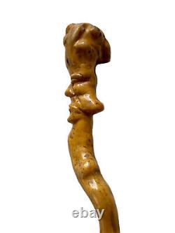 Carved Wooden Monoxyl Root Popular Regional Anthropomorphic Art Stick Canes