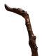 Carved Wooden Monoxyle Walking Stick Cane With Animal Characters Folk Art