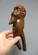 Carved Wooden Nutcracker Xixth Century. Caricature Of Bearded Monkey Head