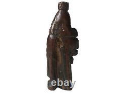 Carved Wooden Sculpture of the Virgin and Child, High Period 17th Century Popular Art