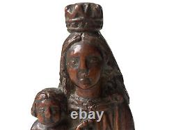 Carved Wooden Sculpture of the Virgin and Child, High Period 17th Century Popular Art