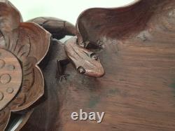 Carved Wooden Trinket Tray, Indochina/China (Frog and Lotus) Décoretout31