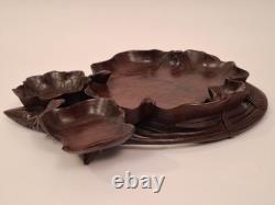 Carved Wooden Trinket Tray, Indochina/China (Frog and Lotus) Décoretout31