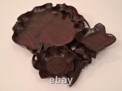 Carved Wooden Trinket Tray, Indochina/China (Frog and Lotus) Décoretout31