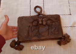 Carved wooden bas-relief Nativity Roman Art