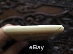 Case Card Holder Carved Chinese Old Canton Old Chinese Carved Bone Card Case