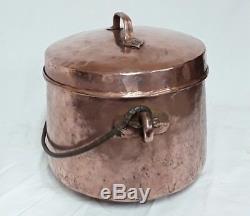 Cauldron Covered Copper Hammered Late 18 Th