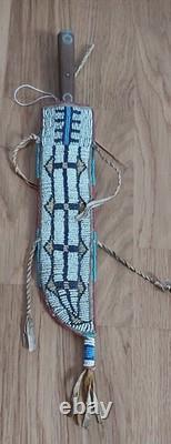 Cheyenne Beaded Case, Plains Indians, with its knife, Period 1880 Cheyenne Beaded Case, Plains Indians, with its knife, Period 1880