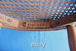 Child's Curved Wooden Chair Fischel Art Nouveau Austria with Label