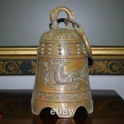 Chinese bronze dragon ritual bell 30cm