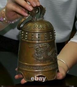 Chinese bronze dragon ritual bell 30cm