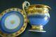 Chocolate Tass And Its Soucoupe In Porcelaine De Paris Bleue And Or 19th Century
