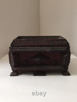 Cigar Box Wooden Popular Art Tramp Art 19th Century