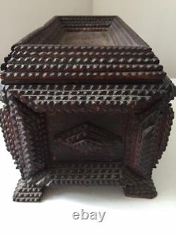 Cigar Box Wooden Popular Art Tramp Art 19th Century