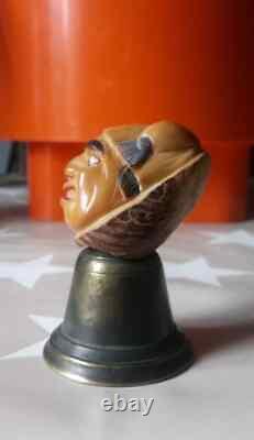 Cloche With Head Carved In A Corozo Nut