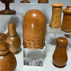 Collection Of About 25 Wooden Objects Turned Folk Art Nineteenth Century