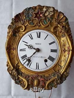 Comtoise Clock Movement And Balance Polychrome Country Decor
