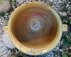 Confit Old Pot Large Provencal Pottery With Yellow Glacier 4,060 Kgs