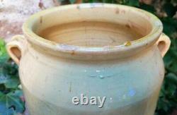 Confit Old Pot Large Provencal Pottery With Yellow Glacier 4,060 Kgs