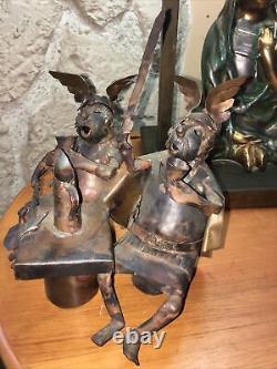 Copper Statue of Popular Art in France, Early 20th Century: The Gauls