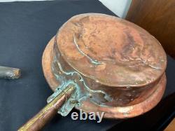 Copper bed warmer with fleur-de-lis, 18th century