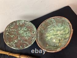 Copper bed warmer with fleur-de-lis, 18th century