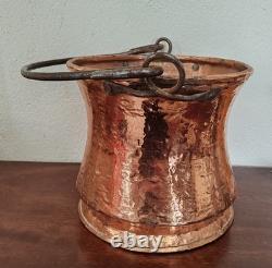 Copper bucket with forged iron handle 19th century