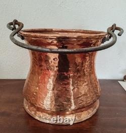 Copper bucket with forged iron handle 19th century