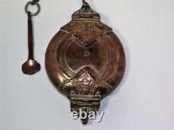 Copper lime box for betel with spatula, origin India