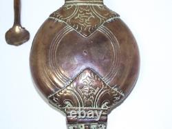 Copper lime box for betel with spatula, origin India