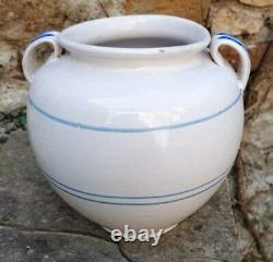 Coquette Pot Pottery Fat With Blue Liserets Kitchenware Confit Pot