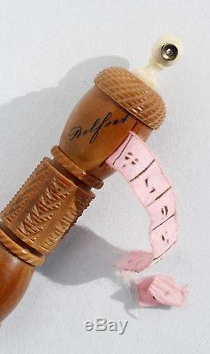 Corozo Stanhope Old Needle Case Tape Measure Needlework Seamstress