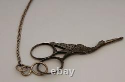 Crochet Shade Scissors Silver Orfevre Orfevre Edmond Loze 19th Z263