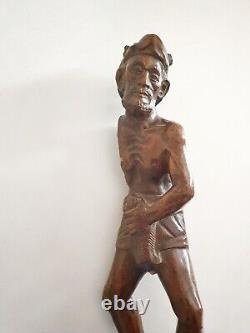 Curious / Erotic / Playful Wooden Sculpture / The Fisherman