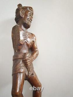 Curious / Erotic / Playful Wooden Sculpture / The Fisherman