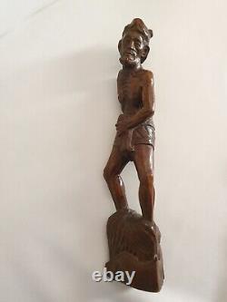 Curious / Erotic / Playful Wooden Sculpture / The Fisherman