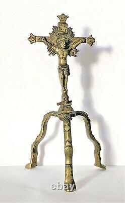 Curious Little Altar Christ Double-sided Bronze Chiseled. Early 17th Century
