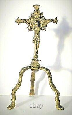 Curious Little Altar Christ Double-sided Bronze Chiseled. Early 17th Century