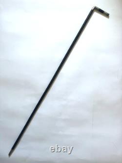 Dandy (or Women's) Cane Blackened Wood and Silver / Modernist Square Handle