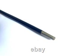 Dandy (or Women's) Cane Blackened Wood and Silver / Modernist Square Handle