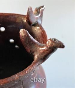 Deceptive Bird Pitcher in Glazed Earthenware, Le Fuilet, Anjou, 19th Century