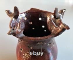 Deceptive Bird Pitcher in Glazed Earthenware, Le Fuilet, Anjou, 19th Century