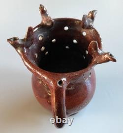 Deceptive Bird Pitcher in Glazed Earthenware, Le Fuilet, Anjou, 19th Century