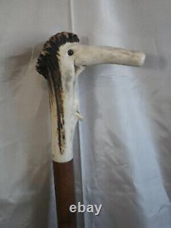 Deer Antler Wooden Handle Walking Stick for St. James of Compostela France