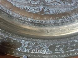 Eastern Silver-Plated Copper Plate - Popular Oriental - Ottoman - Asia - India - Syria Eastern Silver-Plated Copper Plate - Popular Oriental - Ottoman - Asia - India - Syria