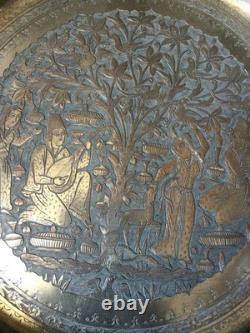 Eastern Silver-Plated Copper Plate - Popular Oriental - Ottoman - Asia - India - Syria Eastern Silver-Plated Copper Plate - Popular Oriental - Ottoman - Asia - India - Syria