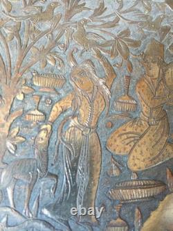 Eastern Silver-Plated Copper Plate - Popular Oriental - Ottoman - Asia - India - Syria