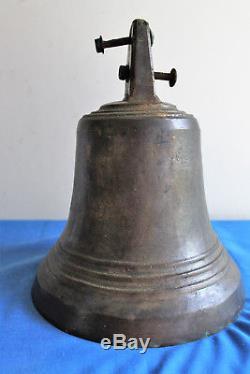 Enormous Bell Old Bronze Chateau School Or Church 10 KG